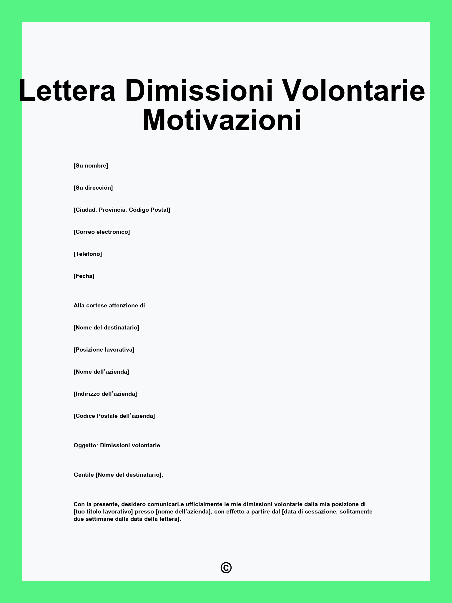 Lettera Dimissioni Volontarie Motivazioni
